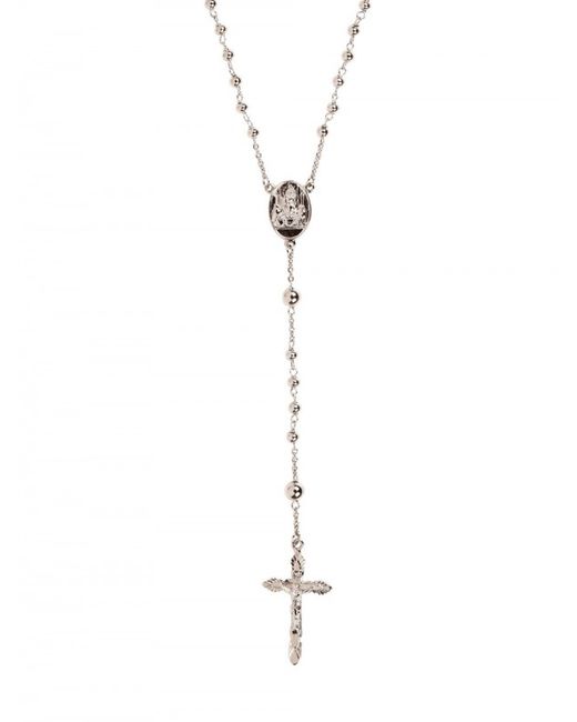 Dolce & Gabbana Metallic Silver Rosary Necklace for men