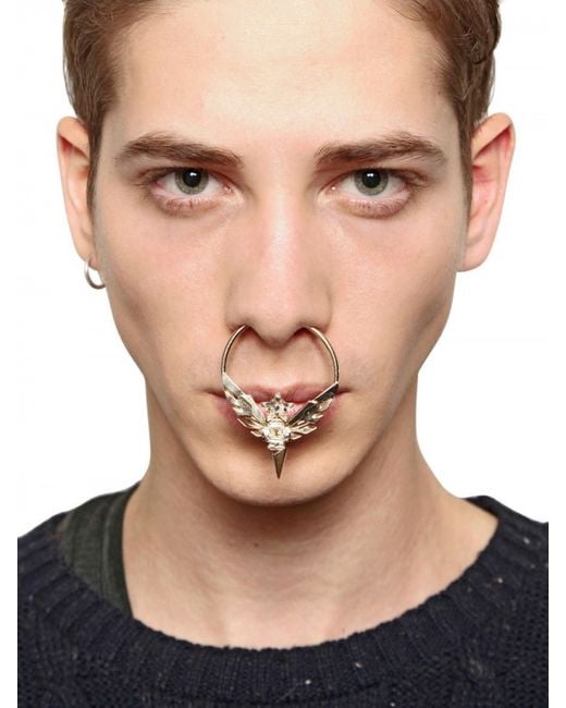 Givenchy Metallic Swarovski Big Metal Nose Ring for men