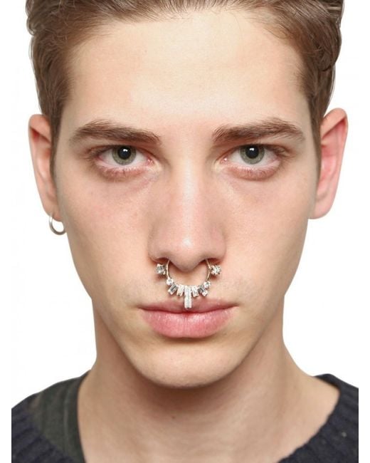 Givenchy Metallic Swarovski Small Metal Nose Ring for men