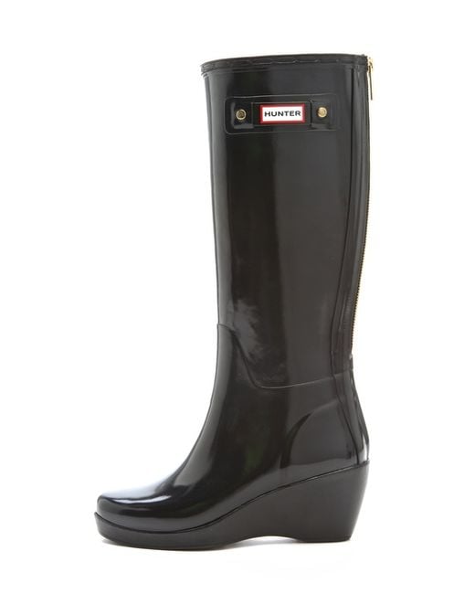 hunter rain boots wedge heel