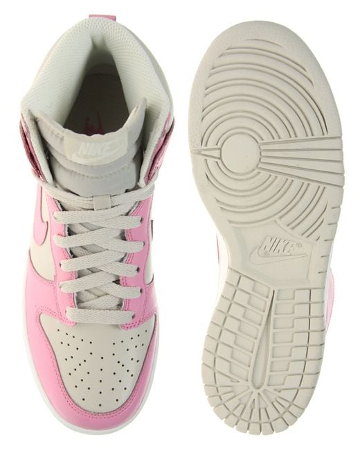 nike dunk high pink grey