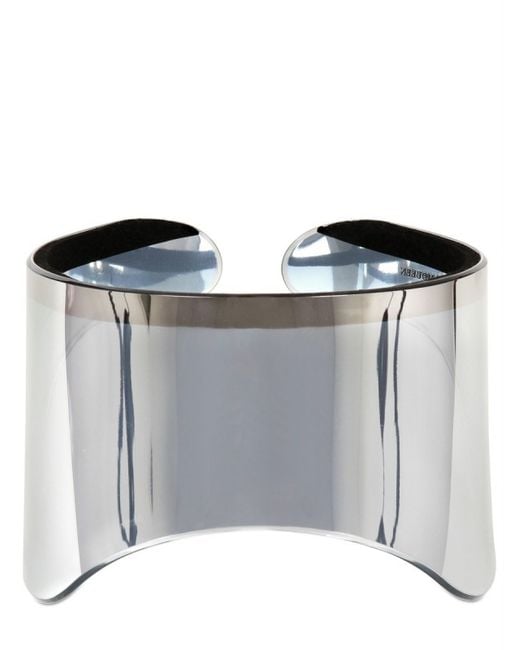 Alexander McQueen Metallic Silver Mirror Visor