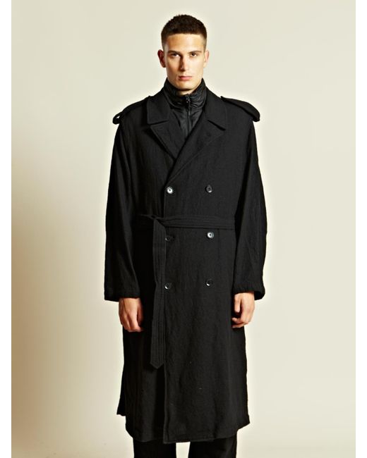 Yohji Yamamoto Mens Insulator Trench Coat in Black for Men Yohji Yamamoto Mens Insulator Trench Coat in Black for Men