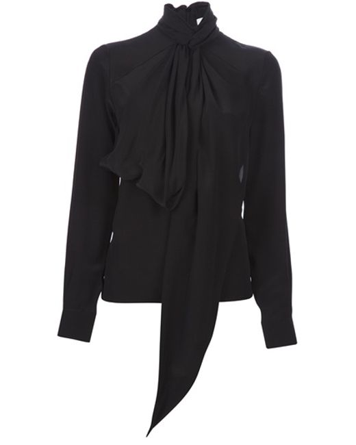 Givenchy Black Pussy Bow Blouse