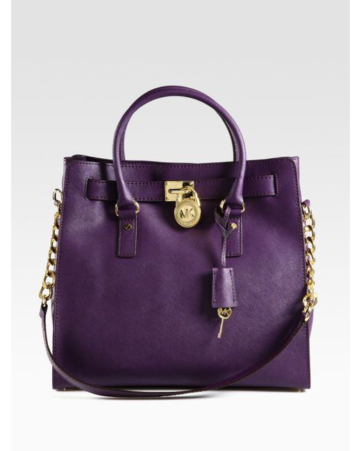 MICHAEL Michael Kors Hamilton Large Northtosouth Tote Bag in Purple