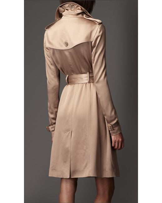 Long silk trench outlet coat