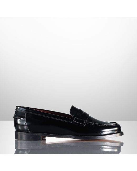 Ralph Lauren Collection Black Irina Patent Leather Loafers
