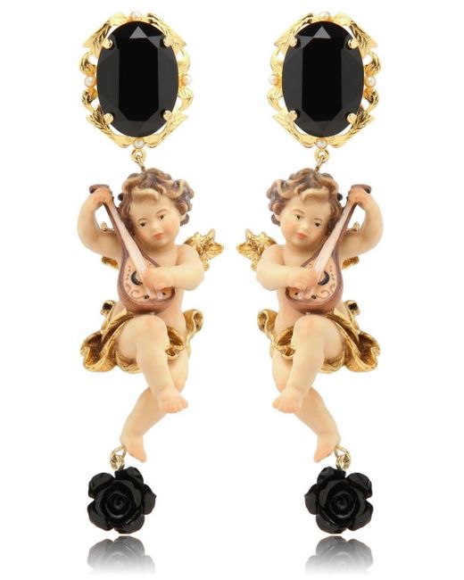 Dolce & Gabbana Multicolor Swarovski Little Cherubs Earrings