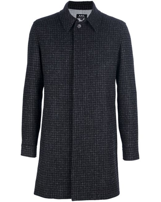 A.P.C. Gray Harris Tweed Coat for men