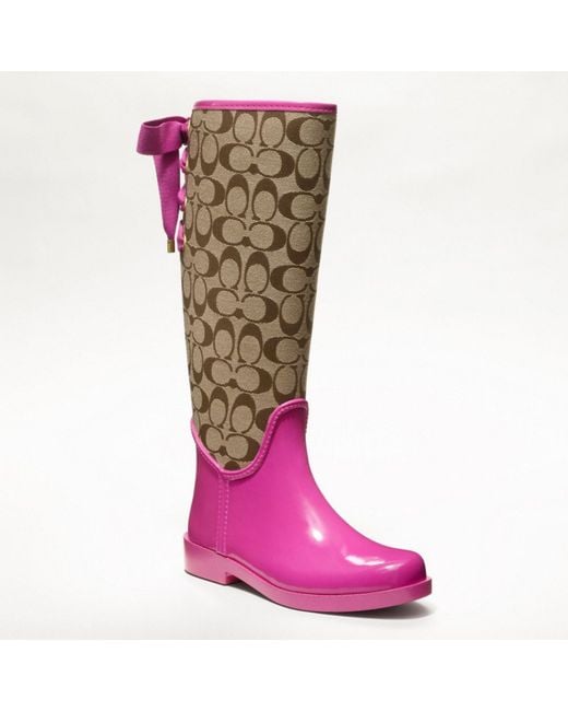 COACH Pink Tristee Rainboot