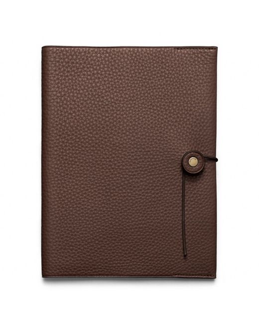 COACH Brown Bleecker Pebbled Leather A5 Notebook for men