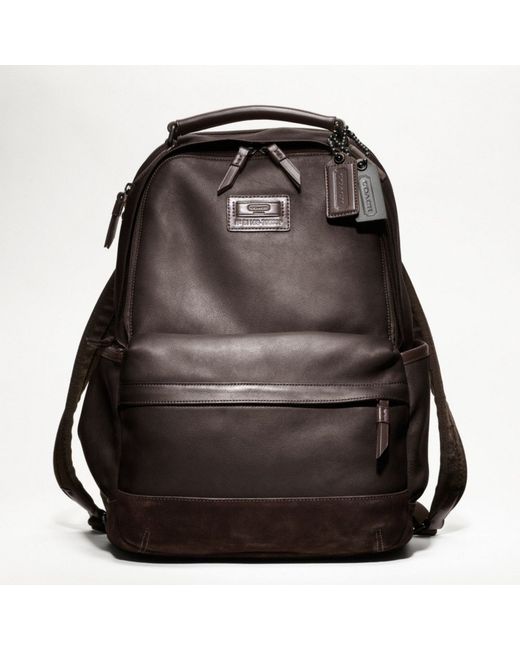 COACH Rivington Leather Backpack in Brown for Men | Lyst