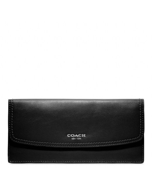 COACH Black Legacy Leather Soft Wallet