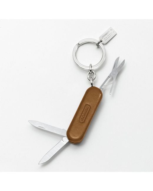 COACH Novelty Pocket Knife Key Ring in Metallic for Men | Lyst