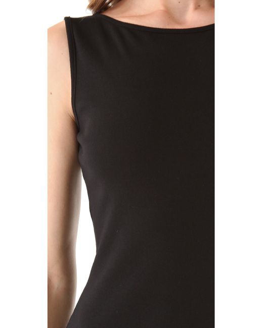 Three Dots Sleeveless Boat Neck Top - Black | Lyst