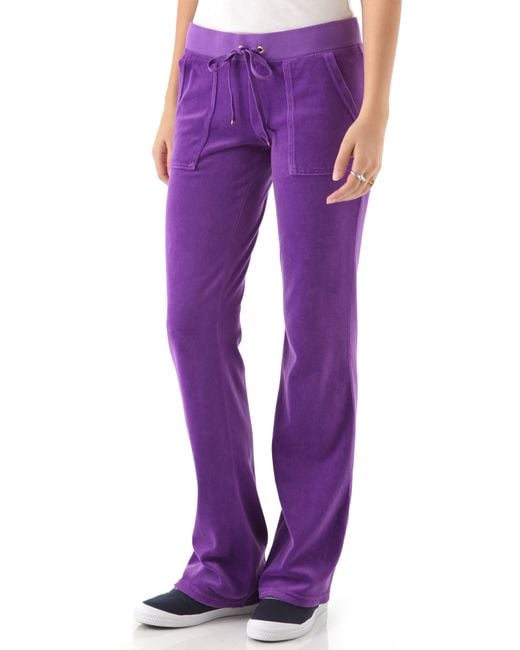 Juicy Couture Purple Velour Snap Pocket Pants