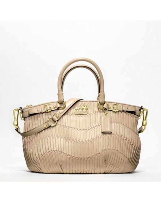 Coach madison gathered leather sophia satchel top