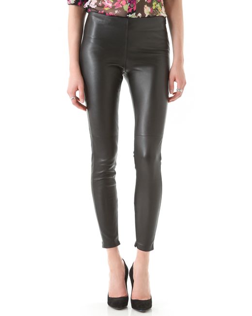 Victoria Beckham Leather Leggings in Black | Lyst