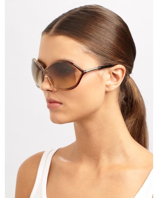 Tom ford Whitney 64mm Oversized Oval Sunglasses in Metallic - Save 6% ...