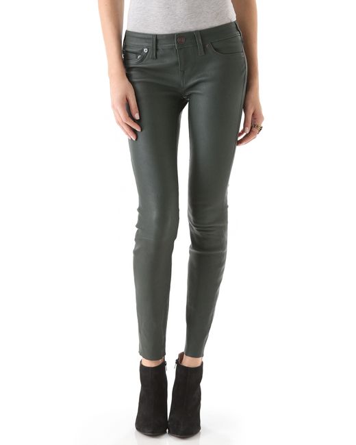 True Religion Green Casey Leather Pants