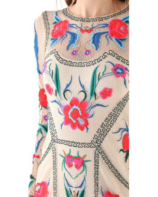 Temperley London Natural Floral Embroidered Gown