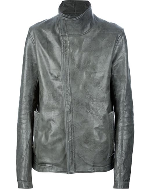 Carol Christian Poell Gray Buffalo Leather Jacket for men