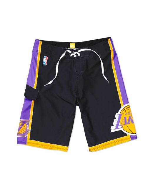 Quiksilver Black Los Angeles Lakers Board Shorts for men