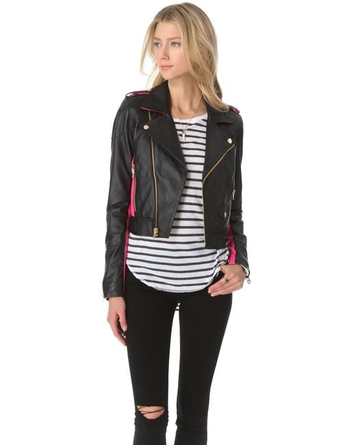 Juicy Couture Black Leather Moto Jacket