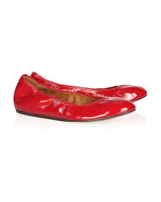 Lanvin Red Patent Leather Ballet Flats