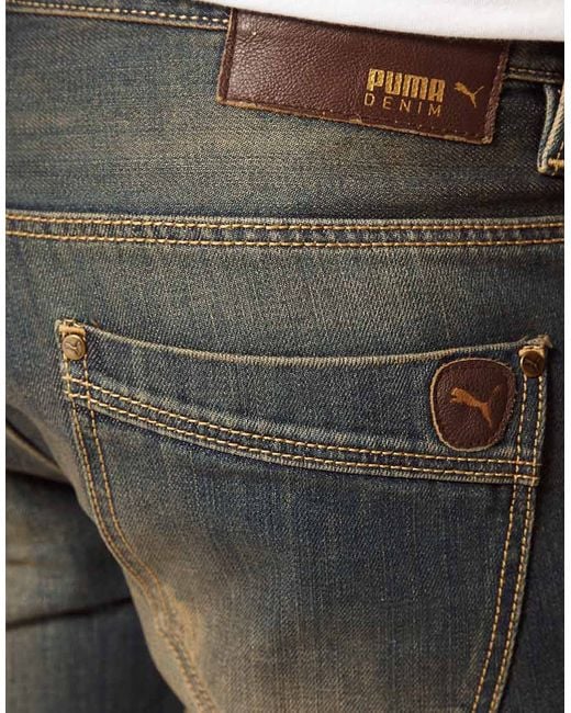 PUMA Jeans Slim Fit Dirty Wash in Blue for Men | Lyst
