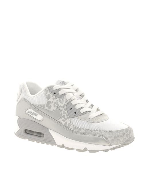 Nike Air Max 90 08 Silver Leopard Trainers in Gray | Lyst