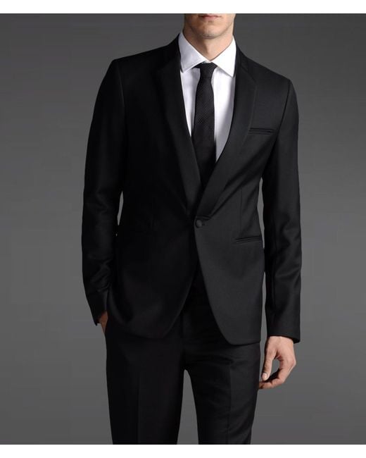 Emporio Armani One Button Suit in Black for Men | Lyst
