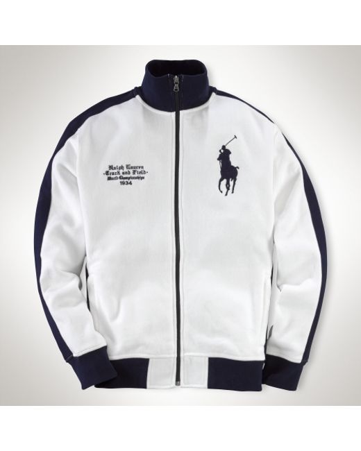 Polo Ralph Lauren Crossedflags Track Jacket in White for Men | Lyst