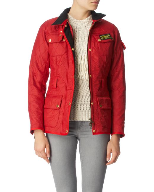 red barbour international jacket womens