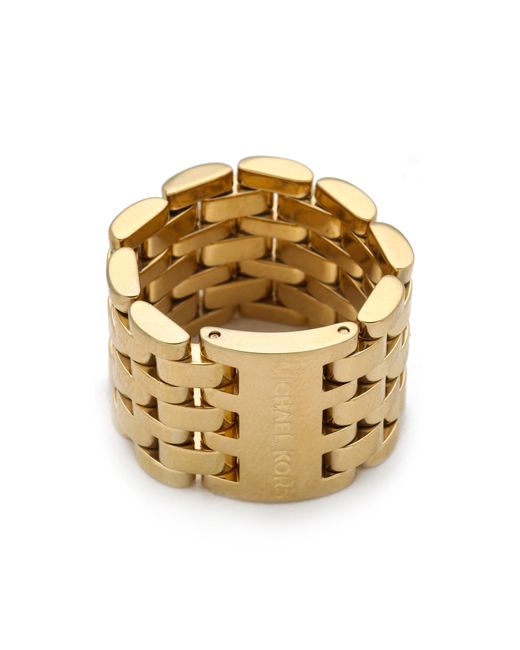 Michael Kors Metallic Watch Link Ring