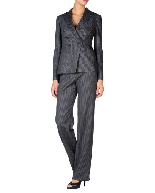 Giorgio Armani Pinstripe Suit in Grey | Lyst UK