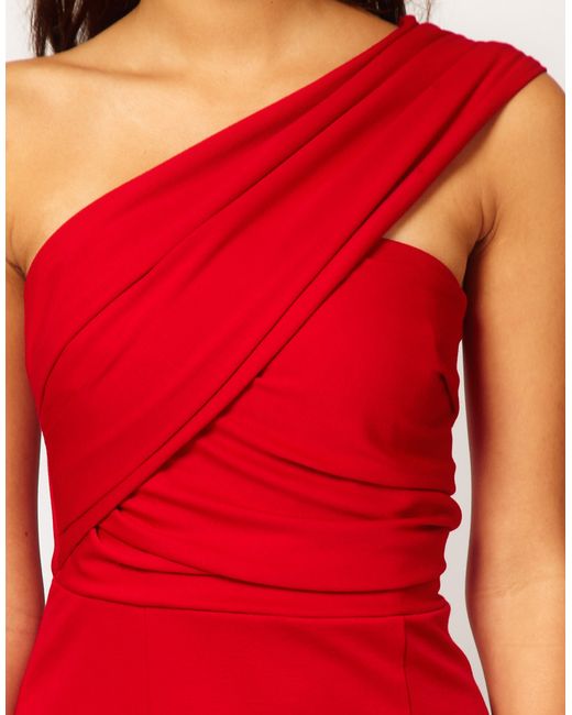ASOS Red One Shoulder Pencil Dress
