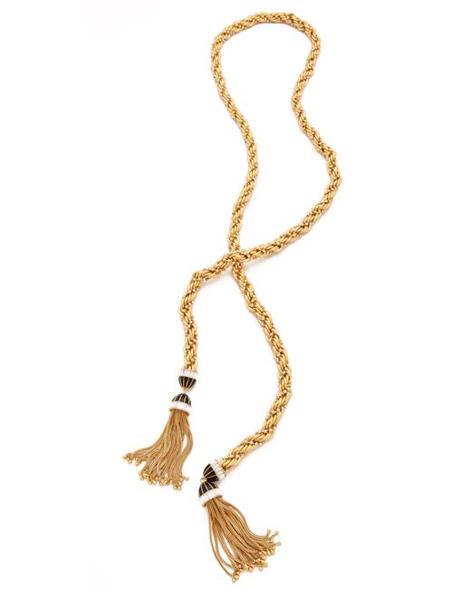 Rachel Zoe Long Tassel Necklace in Gold 