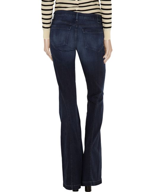 Goldsign Virginia Low-rise Flared Jeans in Mid Denim (Blue) - Lyst