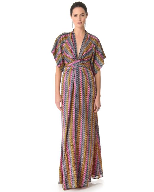 Issa Multicolor Long Kimono Dress