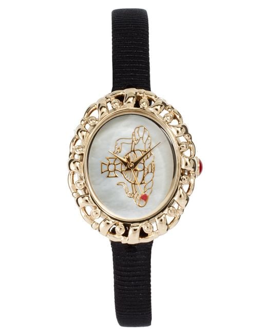 Vivienne Westwood Rococo Black Strap Watch