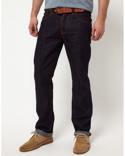 Nudie Jeans Nudie Average Joe Dry Organic Straight Jeans in Blue for Men |  Lyst