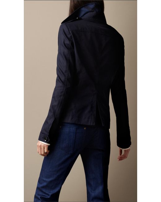 Burberry Brit Short Cotton Trench Coat 