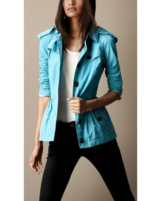 Burberry Brit Short Peplum Trench Coat 