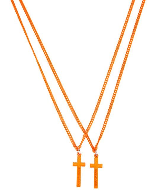 Large Double Cross Necklace
