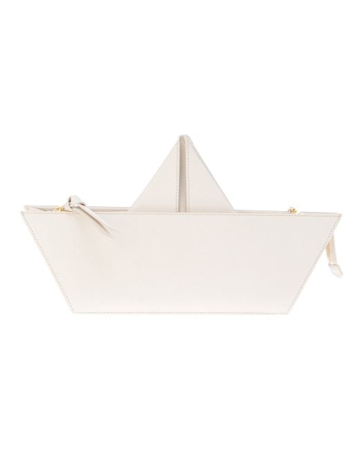 Boutique Moschino Natural Origami Boat Clutch