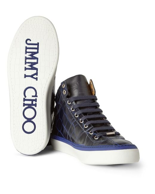 Jimmy Choo Belgravia Crocodile Embossed Leather High Top  display picture 2
