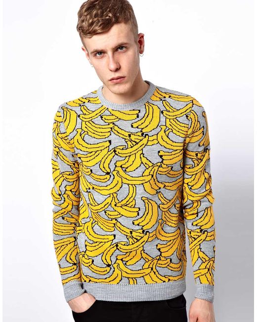ASOS Yellow Asos Banana Sweater for men