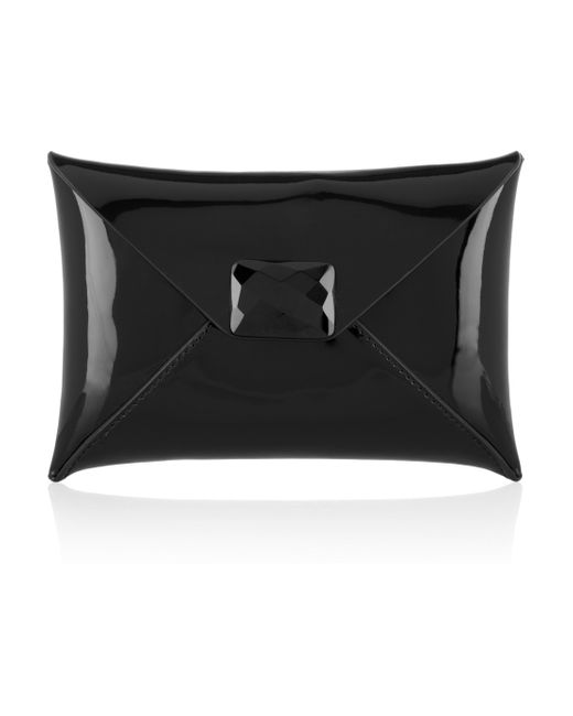 Anya Hindmarch Black Patent-leather Envelope Clutch