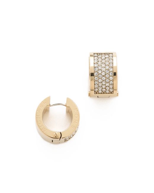 Michael Kors Metallic Pave Huggie Earrings